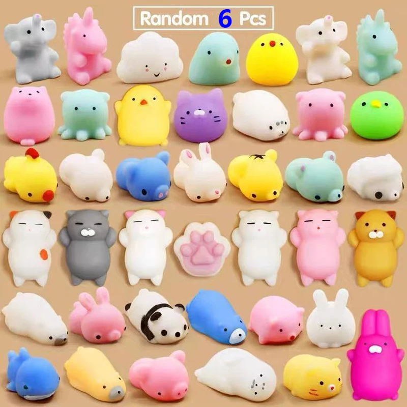 

6pcs/set Cute Cat Mini Squeeze Toy Kawaii Animal Antistress Squishy Slow Rising Stress Reliever Toys for Children Popites Gifts