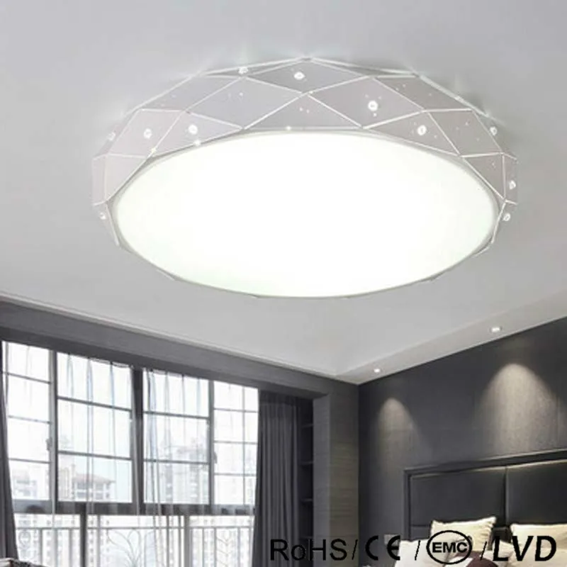 Белая круглая Светодиодная потолочная люстра для гостиной спальни дома AC85-265V