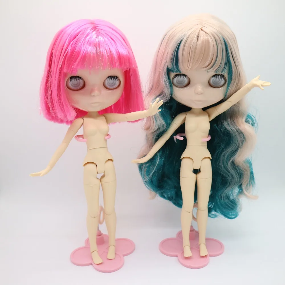 

Without eyes chips joint body Nude blyth doll pink hair for DIY 20180122