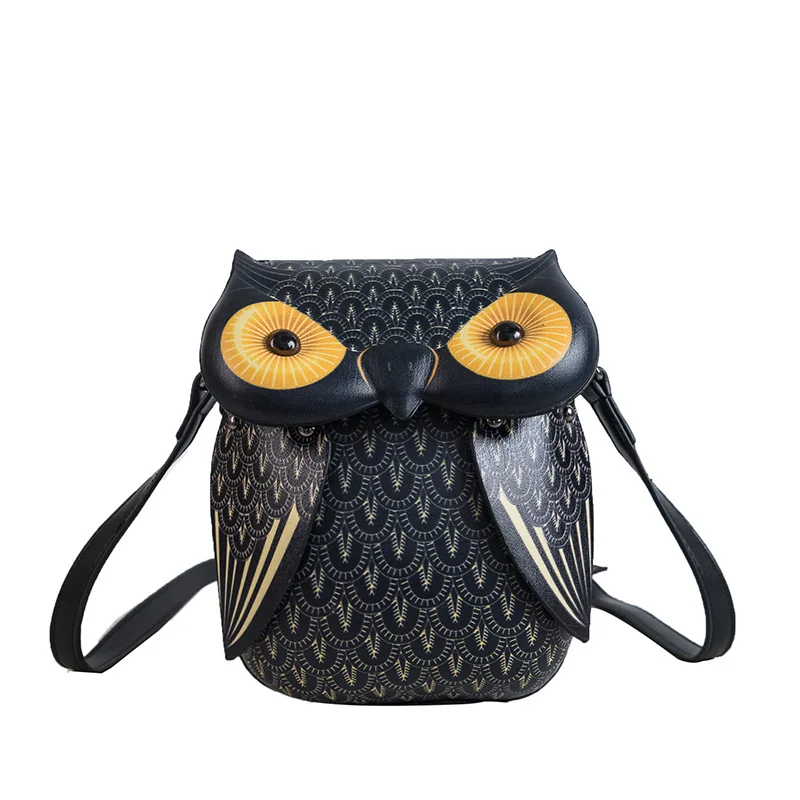 Милые сумки через плечо с животными мини-Женские Удобные кожаные в виде совы