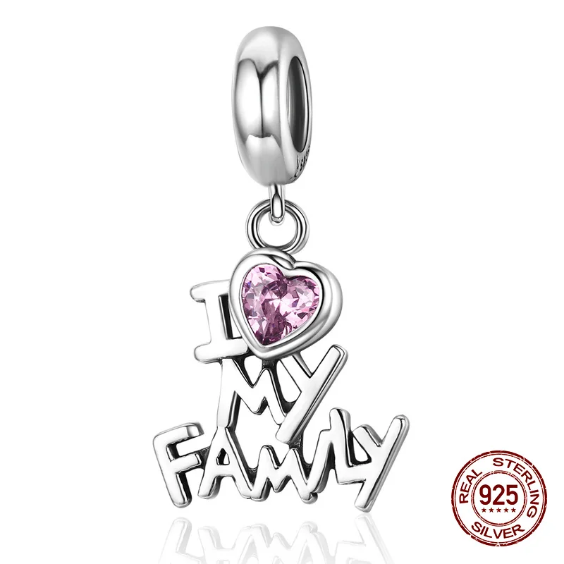 Подвеска-Шарм Я люблю свою семью из серебра 100% пробы | Украшения и аксессуары