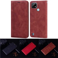 phone cover for realme c21 case pu leather luxury wallet magnetic fashion capa stand case for realme c21 protector cover coque