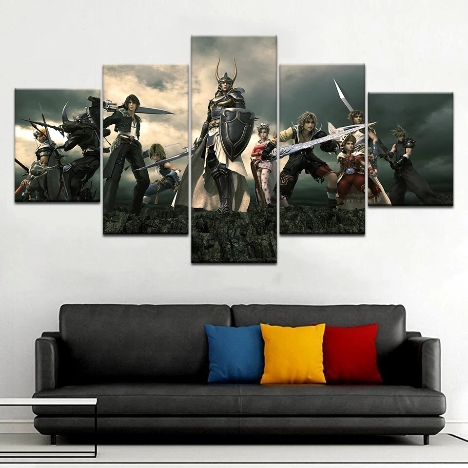 No Framed Canvas 5Pcs Final Fantasy Game Modern Posters Wall Art Pictures Decoration Room Accessories Home Decor Paintings - купить по