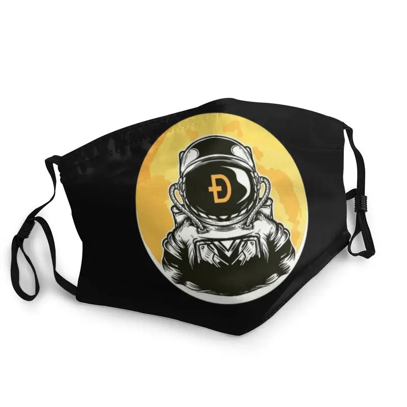 

Маска для майнинга биткоинов Dogecoin To The Moon для мужчин и женщин, пылезащитный респиратор для криптовалюты, моющаяся маска для рта