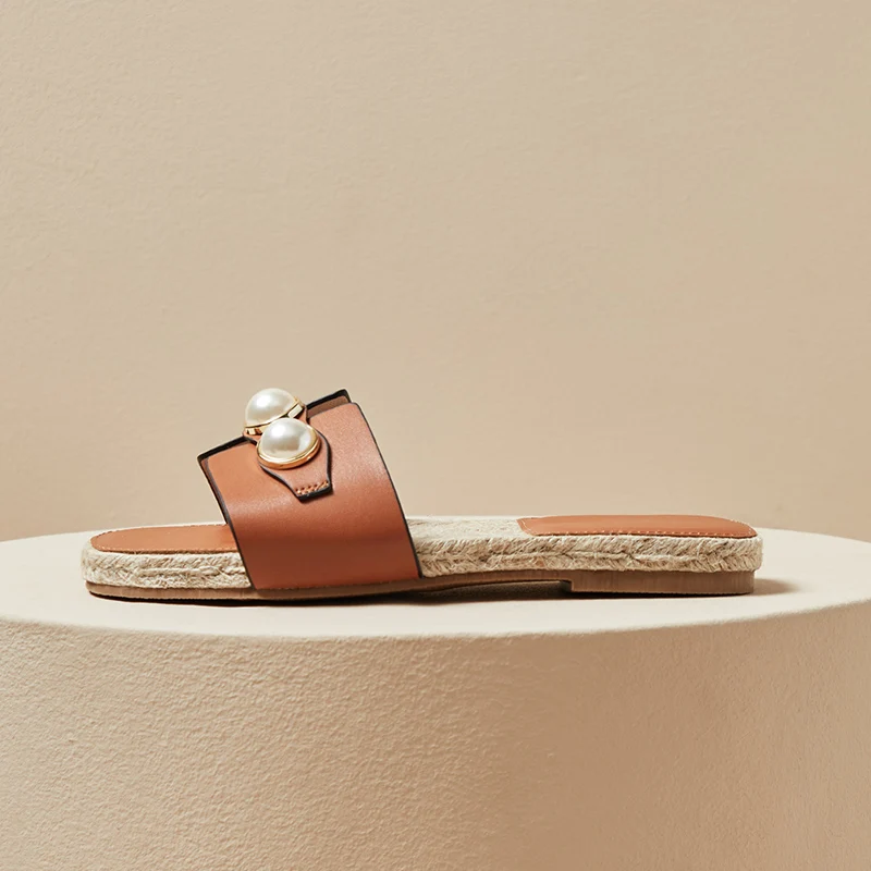 

2021 Women Slippers Shoes Sandals Summer Ladies Flip Flop Shoes Female Flat With String Bead Indoor Slides Women Slippers Shoes