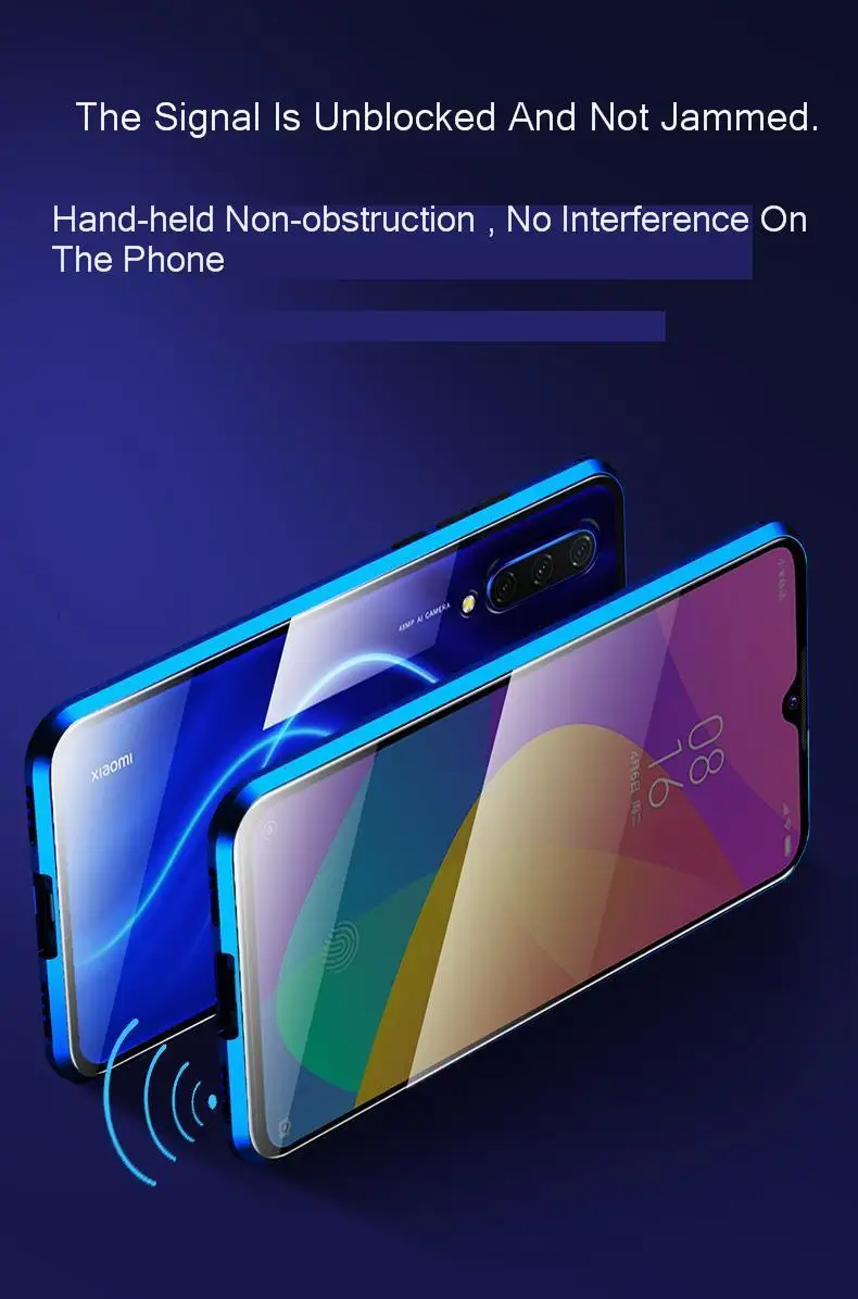 Двойной защитный чехол из закаленного стекла для Xiaomi mi A3 9 Lite CC9E mi 9T Pro металлический магнит 360 полностью прозрачный стеклянный чехол