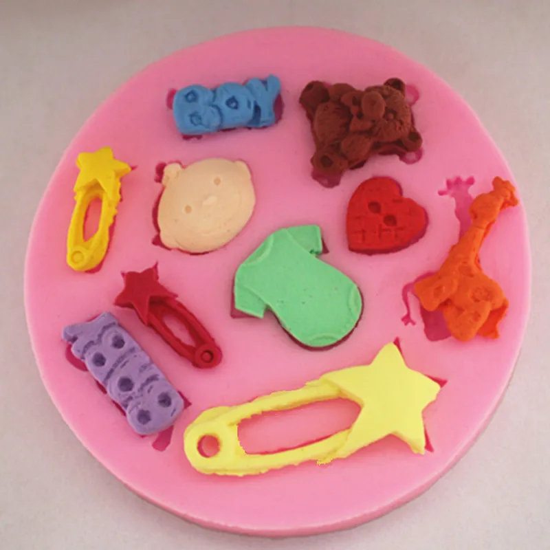 

Baby Shower Party 3D Silicone Fondant Mold For Cake Decorating Cake sugar craft Chocolate Moulds Tools DIY Pastry Sugarcraft