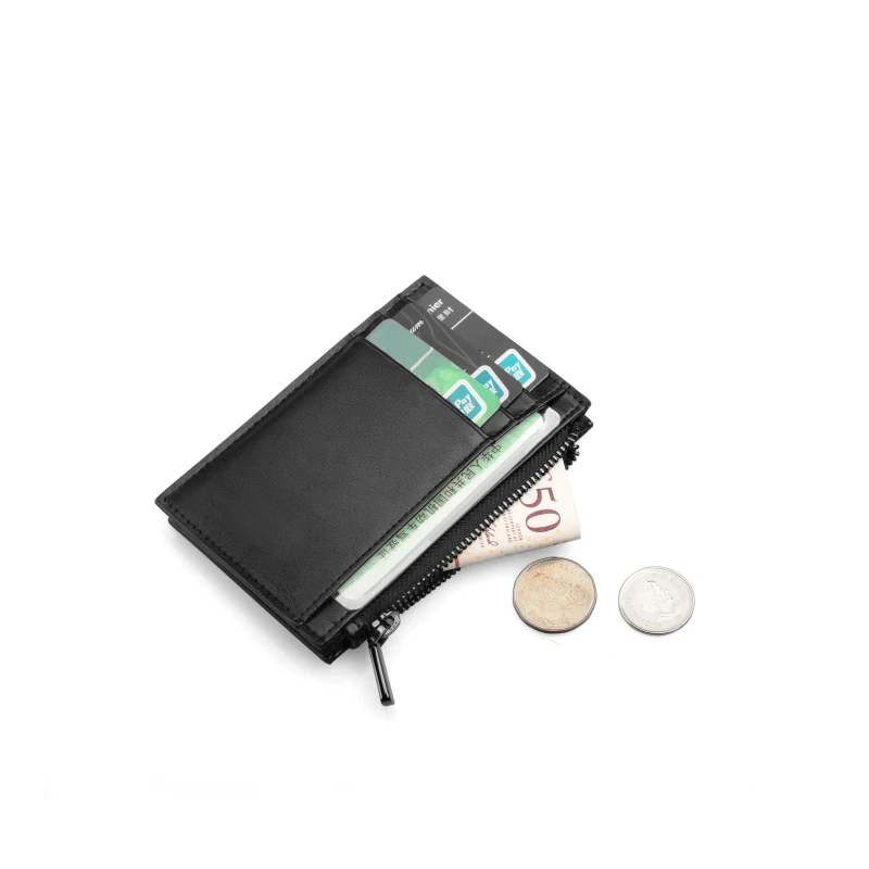 Брендовый тонкий кошелек из натуральной кожи для монет минималистичный