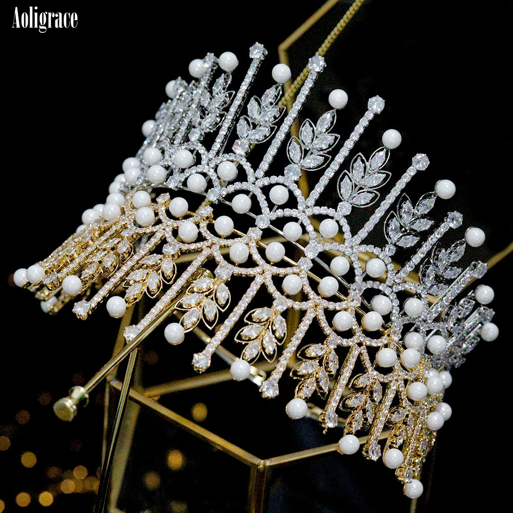 

Женские тиары для дня рождения, Роскошные Свадебные короны с фианитами и жемчугом