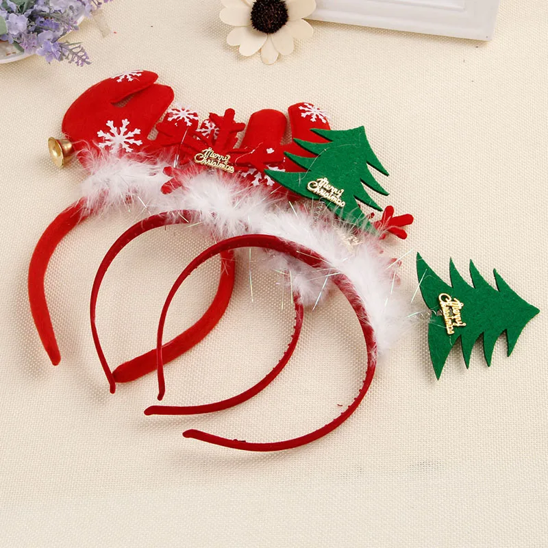 

Christmas Santa Xmas Party Decor Headband With Flashing Light Head Hoop R7RF
