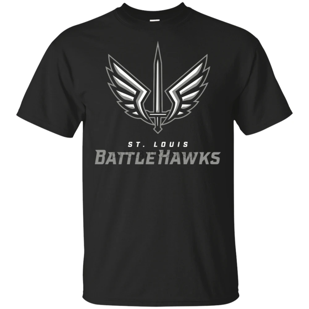 Черная футболка с принтом св. Луи Battlehawks Xfl M Xxxl|Мужские футболки| |