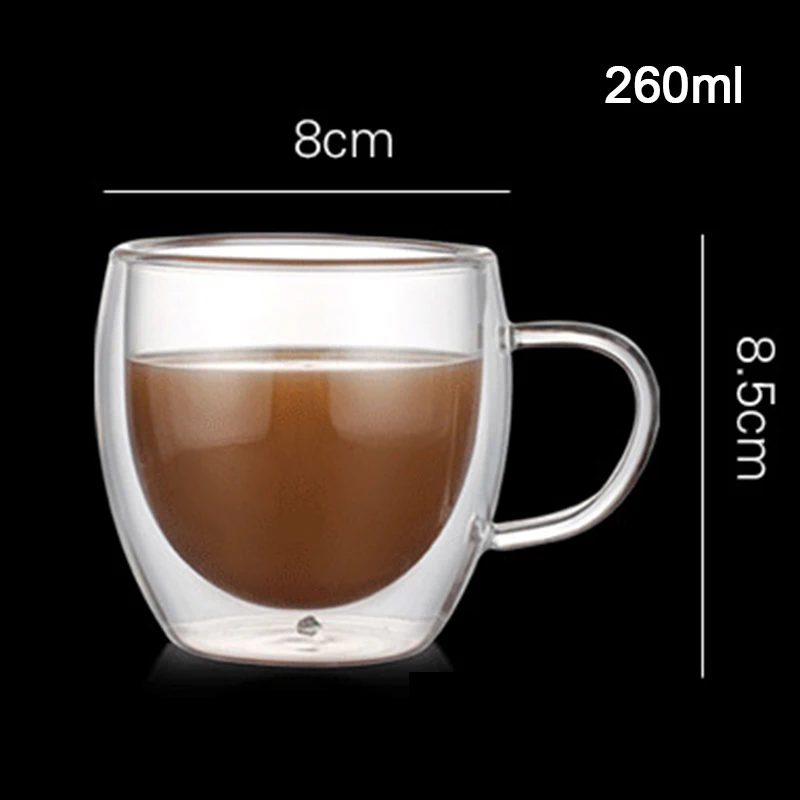 Удобные двухстеновые изолированные кружки для эспрессо с двойной стенкой