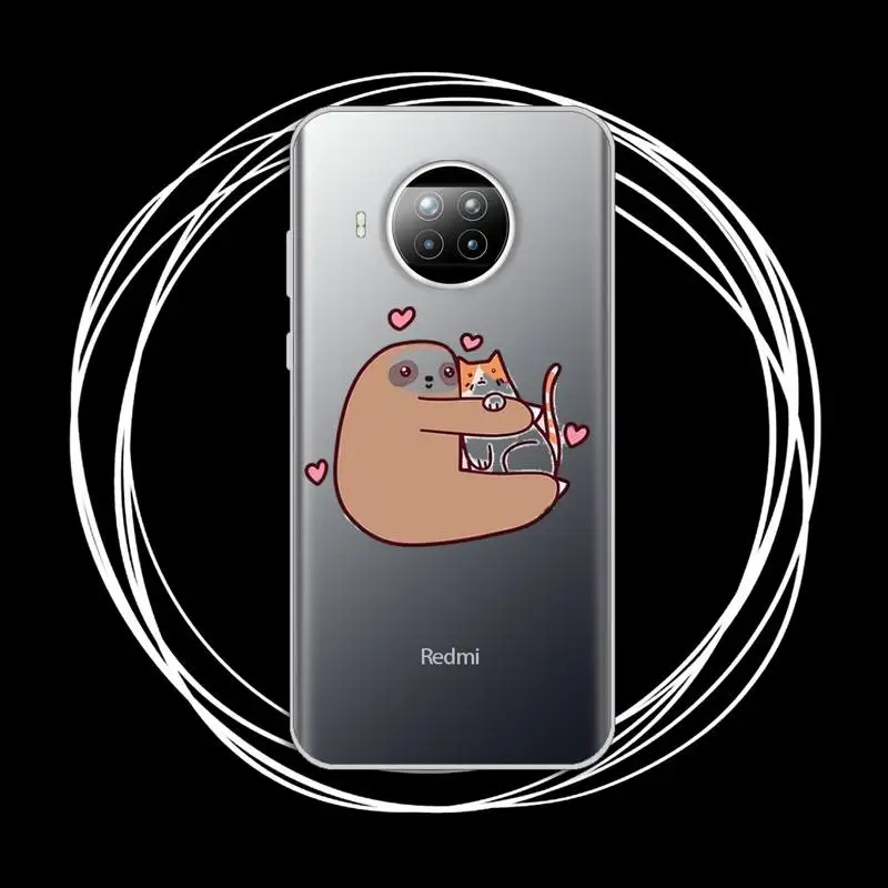 

Sloth Cute Animals Phone Case Transparent for xiaomi redmi note 8 9 9s 11 10t lite pro