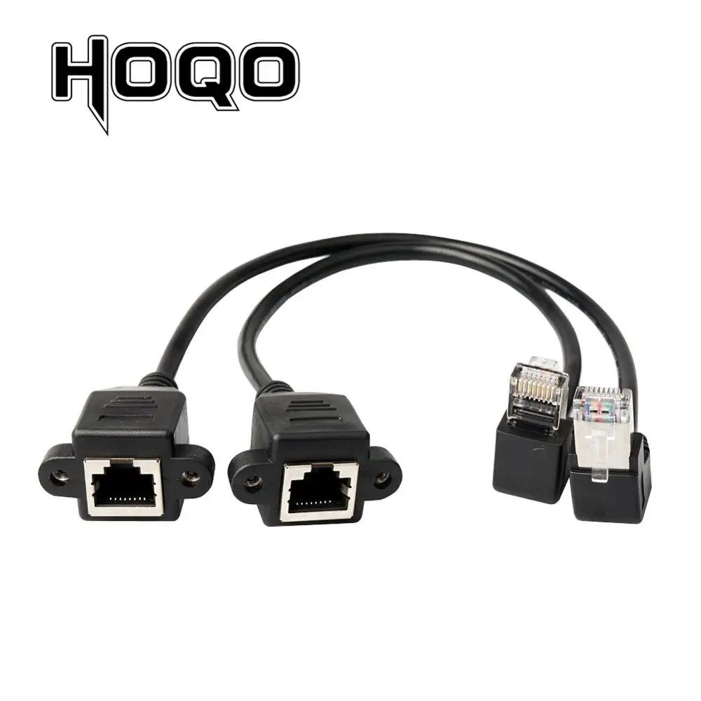 Вверх вниз Угловой 90 градусов Rj45 винт Панель Крепление ethernet Удлинительный кабель