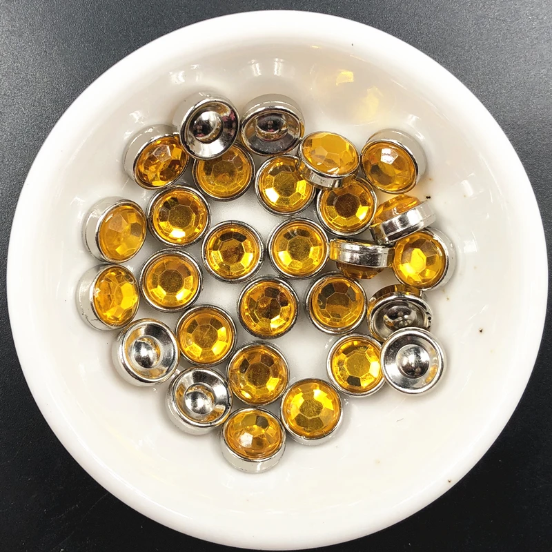 

20pcs 10mm various color acrylic crystal round flat bottom penetration drill for wedding party DIY decorative color table drill