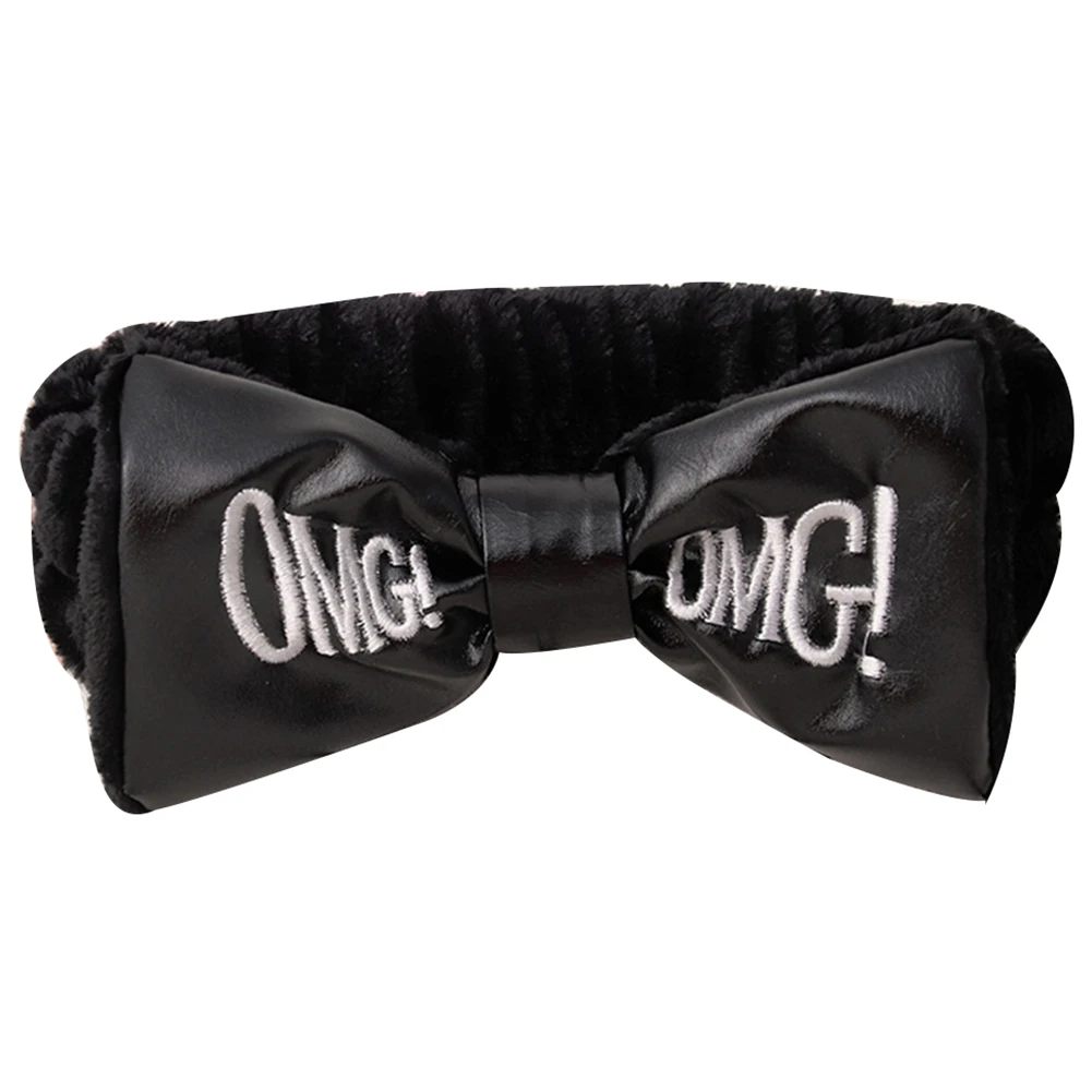 OMG вышивка буквами бабочка из искусственной кожи плюшевая повязка на голову для