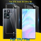 Переднеезаднее полный охват прозрачная пленка из мягкого ТПУ Экран протектор для ZTE Axon 30 Ультра Pro Plus 5G покрытие изогнутая Запчасти (не Стекло)