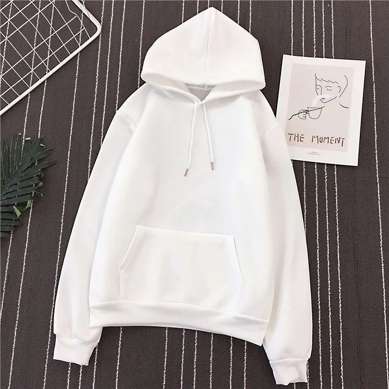 

2020 Autumn Fashion Women's Hoodies Winter Female Casual Velvet Hoodies Sweatshirts Women's Solid Color Hoodies Sweatshirt Tops