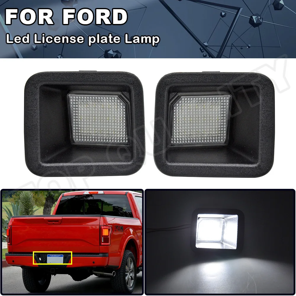 

2Pcs Error Free LED Number License Plate Light Lamp For Ford F250 F350 F450 Super Duty 2017 2018 2019 2020 2021 2022