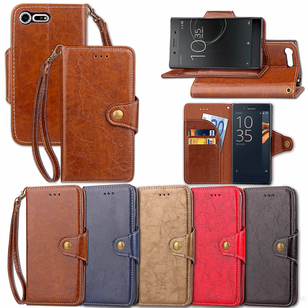 Винтажный Стильный деловой кожаный чехол-портмоне с откидной крышкой и