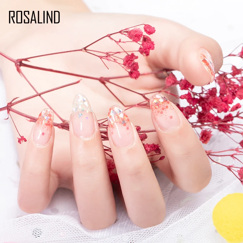 Гель лак ROSALIND блестящий для ногтей гибридные Лаки серии 7 мл дизайна маникюра УФ