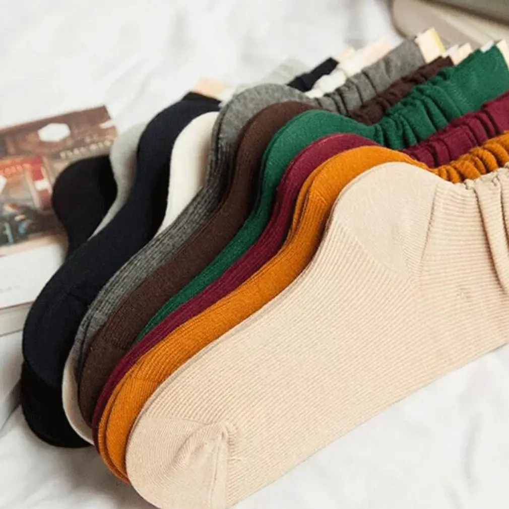 Vintage Middle Boat Socks Autumn Winter Breathable Fashion Casual Pure Color Cotton Warm Fashions | Мужская одежда