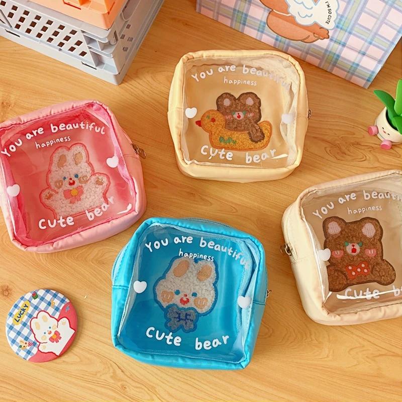 

Cartoon Bear Cosmetic Bag Girl Women Make Up Organizer Bag Beautician Pouch Small Sanitary Storage Bags Toiletry Beauty Cases