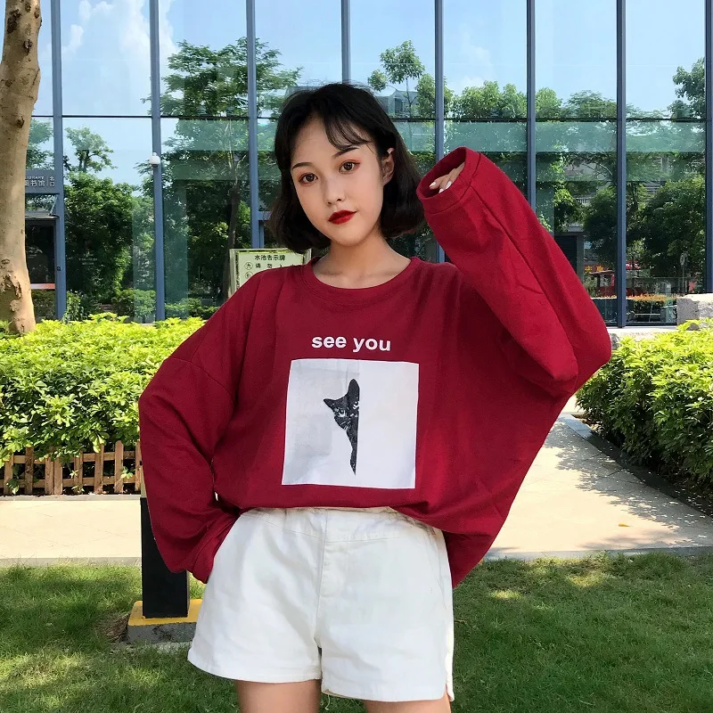Женская футболка Harajuku Эстетическая с длинным рукавом черный белый Poleras Mujer de Moda футболка большого размера Femme плюс размер одежда