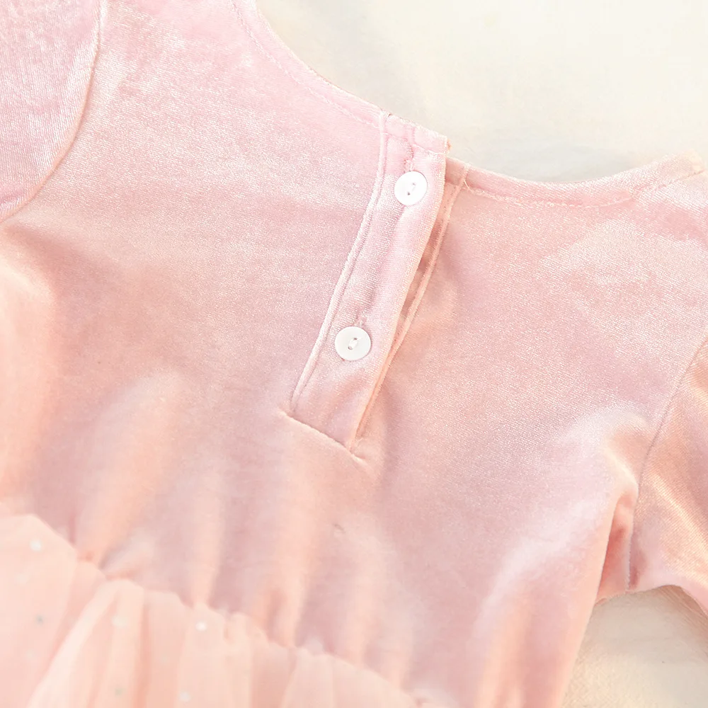 Платье для девочек весенне-осеннее элегантное кружевное платье с цветочным