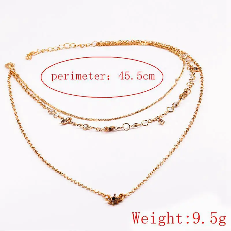 Модные многослойные ожерелья и кулоны винтажное ожерелье чокер с Луной звездой