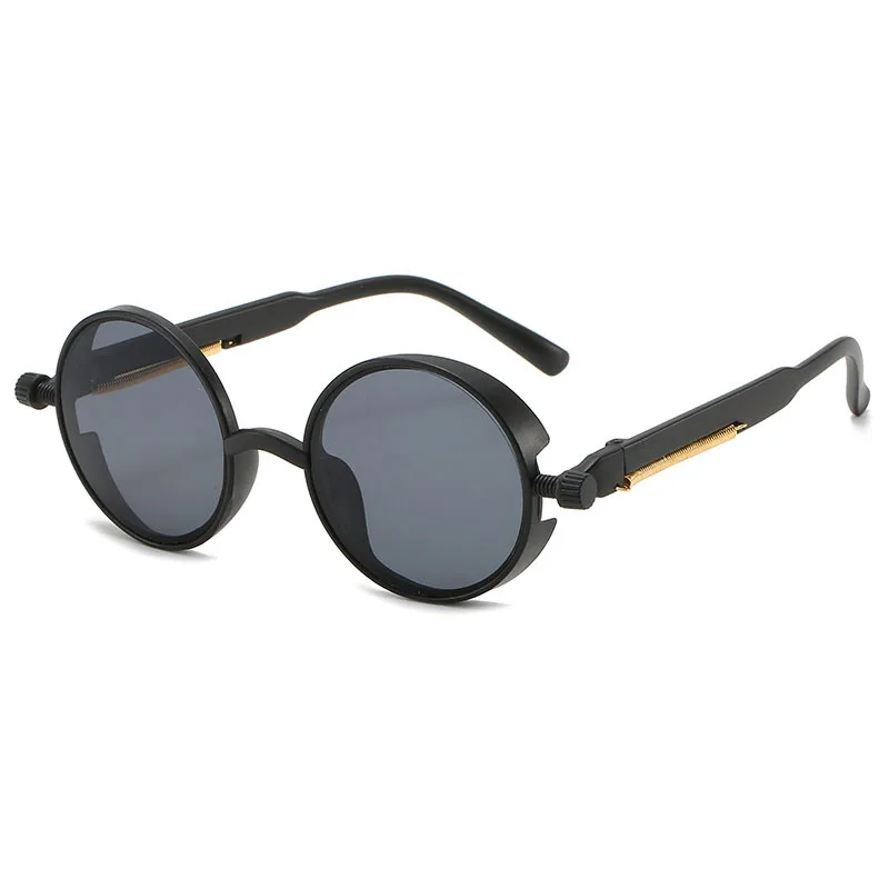 

SO&EI Vintage Steampunk Women Sunglasses Spring Legs Tinted Candy Colors Lens Eyewear Outdoor Round Men Sun Glasses Oculos UV400