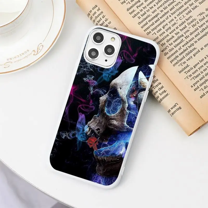 

Skull tide avant-garde rock Phone Case Candy Color White for iPhone 11 pro XS MAX 8 7 6 6S Plus X 5S SE 2020 XR
