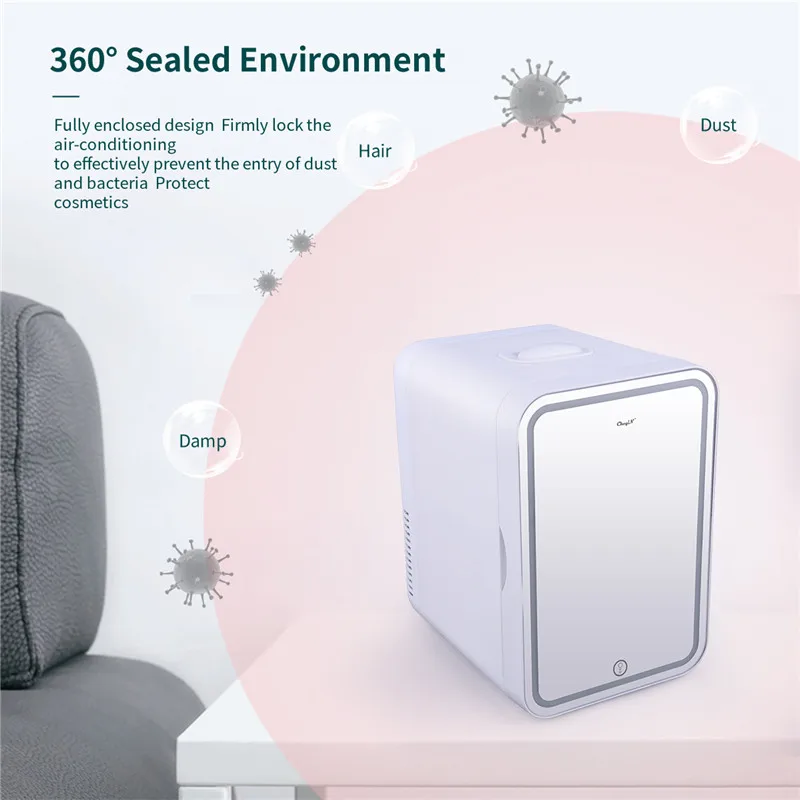 저렴한 4L/6L 화장품 쿨러 냉장고 미니 메이크업 냉장고 페이셜 마스크 스킨 케어 제품 LED 라이트 미러 냉동고 워머 홈 자동차