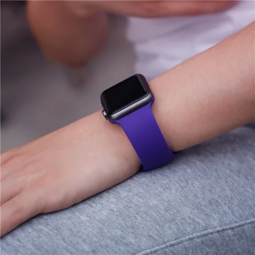 Спортивный ремешок для apple watch band 44 мм 40 мм correa iwatch band 42 мм 38 мм силиконовый браслет apple watch 5 4 3 2 1 Аксессуары
