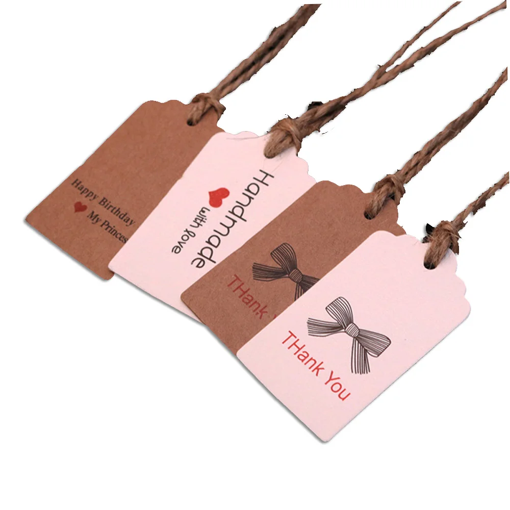 Спасибо за подарки ярлыки ручной работы с любовью из крафт-бумаги для одежды