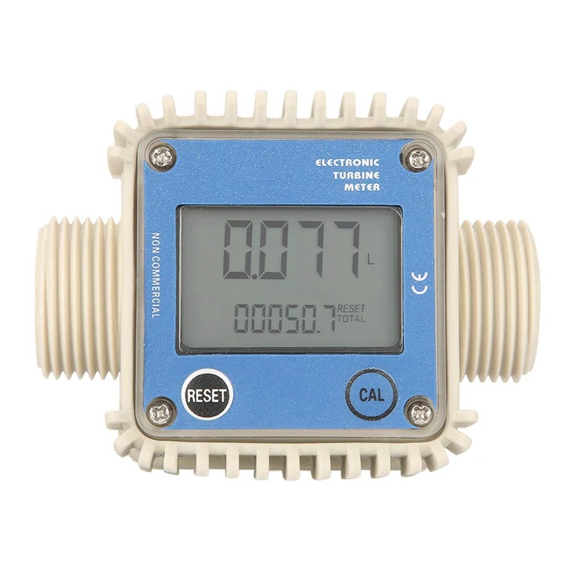 

K24 LCD Turbine Digital Fuel Water Hose Flow Meter Widely Used for Chemicals Water Blue