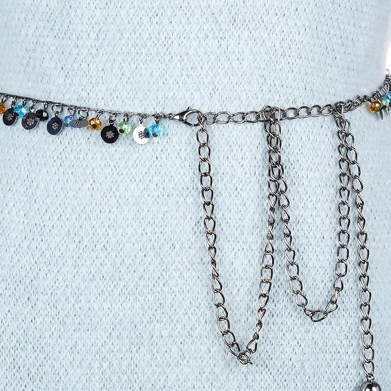 Женская металлическая цепочка на талию RYFIX модный кулон с жемчугом аксессуары