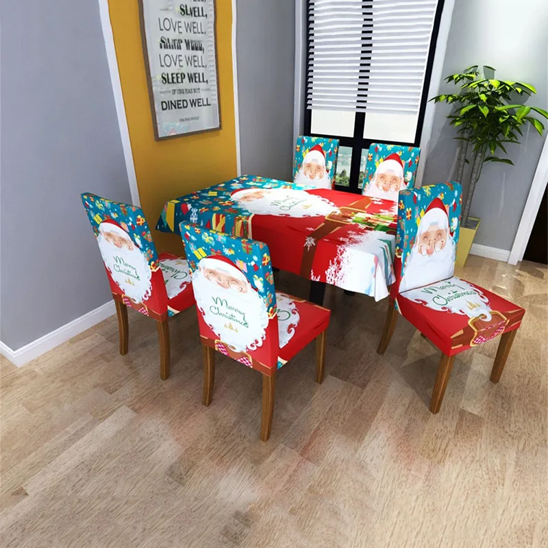 Рождественская скатерть универсальный чехол для стула набор из полиэстера с