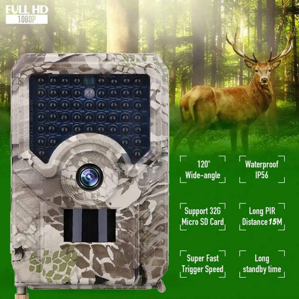 

PR-200 Hunting Trail Camera HD Wildlife Camera Night Vision Motion Activated Outdoor Trigger Wildlife Scouting 12MP 1080P 940nm