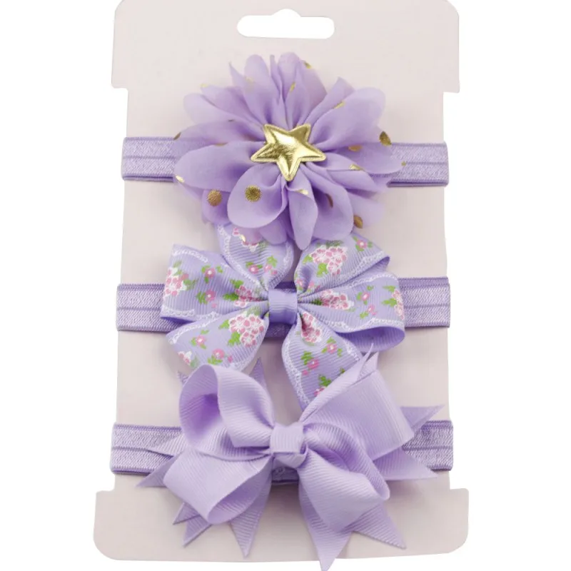 3 шт./компл. для маленьких девочек аксессуары зеленый цветок головная лента с