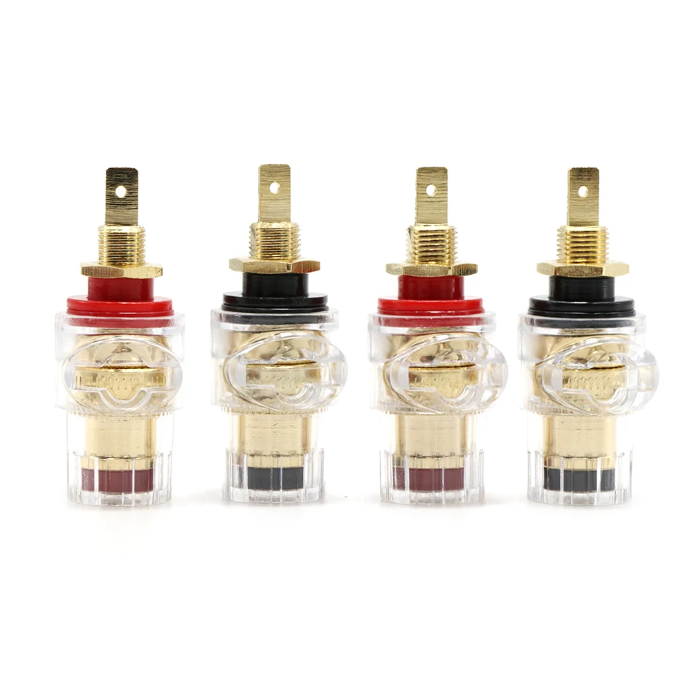 4 шт позолоченная латунная Винтовая клемма с гнездом вилка типа банан |