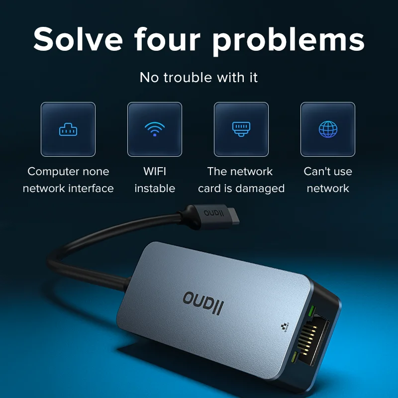 Внешняя сетевая карта LLANO Проводная 2500 Мбит/с USB C 2 5G | Компьютеры и офис