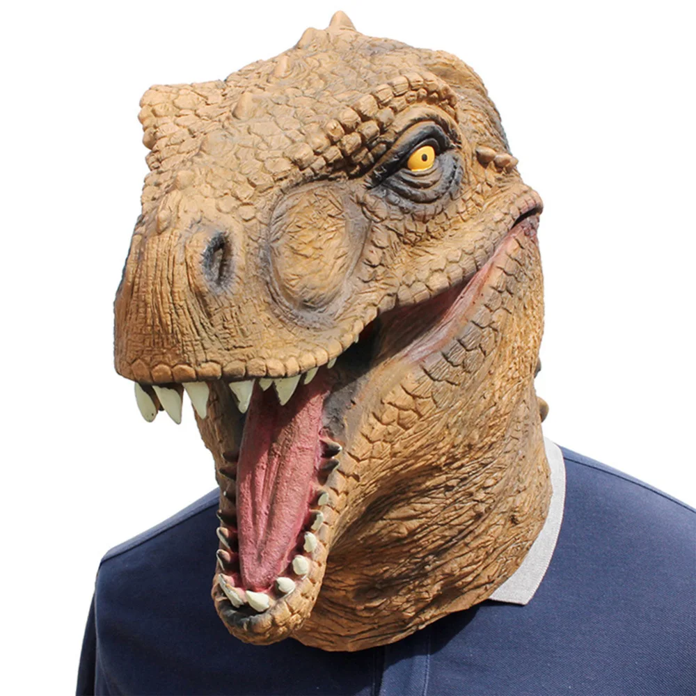 

Маска для косплея животного тираннозавр, реквизит для вечеринки на Хэллоуин, голова динозавра Юрского периода, товары для дня рождения