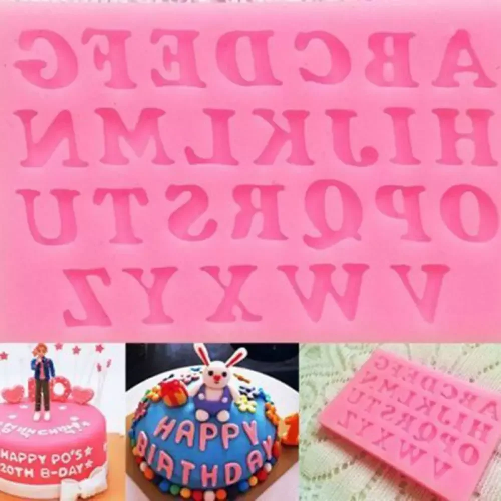 

Random Color Cooking Tools Flag Shape 26 English Letters Silicone Mold Chocolate Fondant Cake Decorating Tools