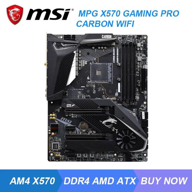 

MPG X570 GAMING PRO CARBON WIFI For MSI AMD X570 ATX AM4 Motherboard ddr4 ram PCI-E 3.0 X16 Slots USB3.0 pc gaming motherboard