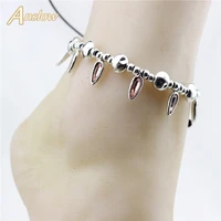 anslow 2021 fashion bead vintage charm adjustable handmade cool anklet for female girls foot jewelry summer beach low0004aa