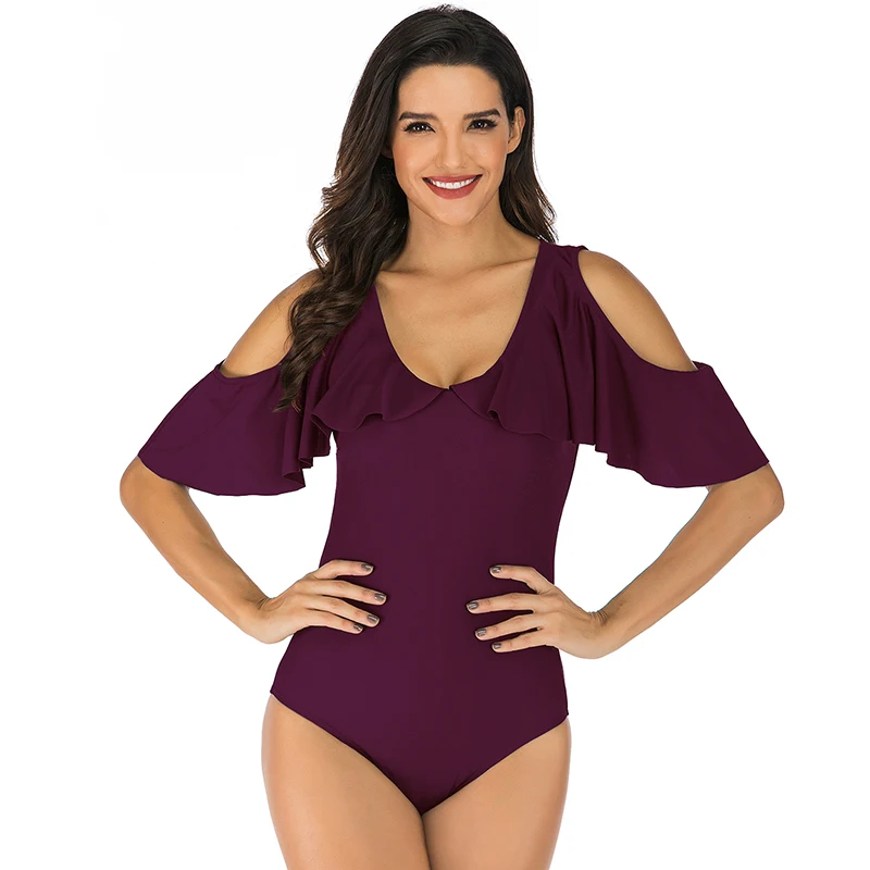 LUKITAS женский сексуальный цельный купальный костюм с рюшами полые винтажные