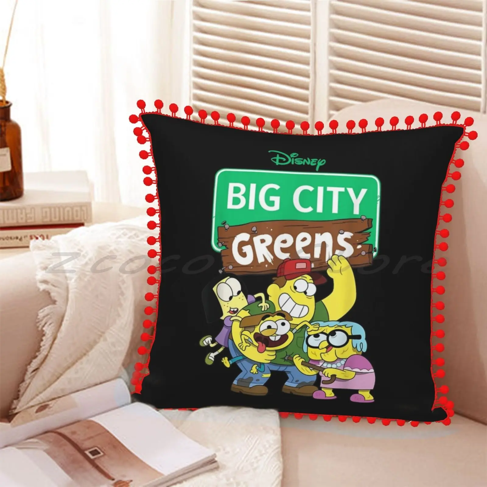 Чехол из льняной плюшевой бархатной ткани с принтом в виде большого города и