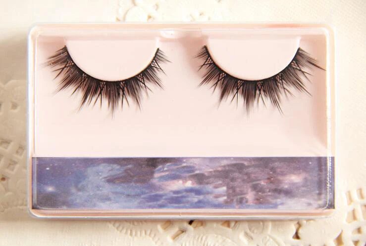 

2021 Natural Long Makeup Cross Strip False Eyelashes Black Eye Lashes 1pair