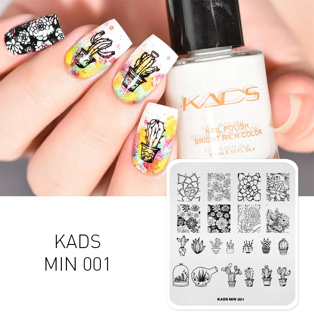 MIN 001 KADS, Новое поступление, 26 вариантов дизайна, 1 шт., мин серия, штамп, тарелка, цветочный лист, животные и полосы, изображение, сделай сам, украшение, художественная тарелка - Цвет: MIN 001